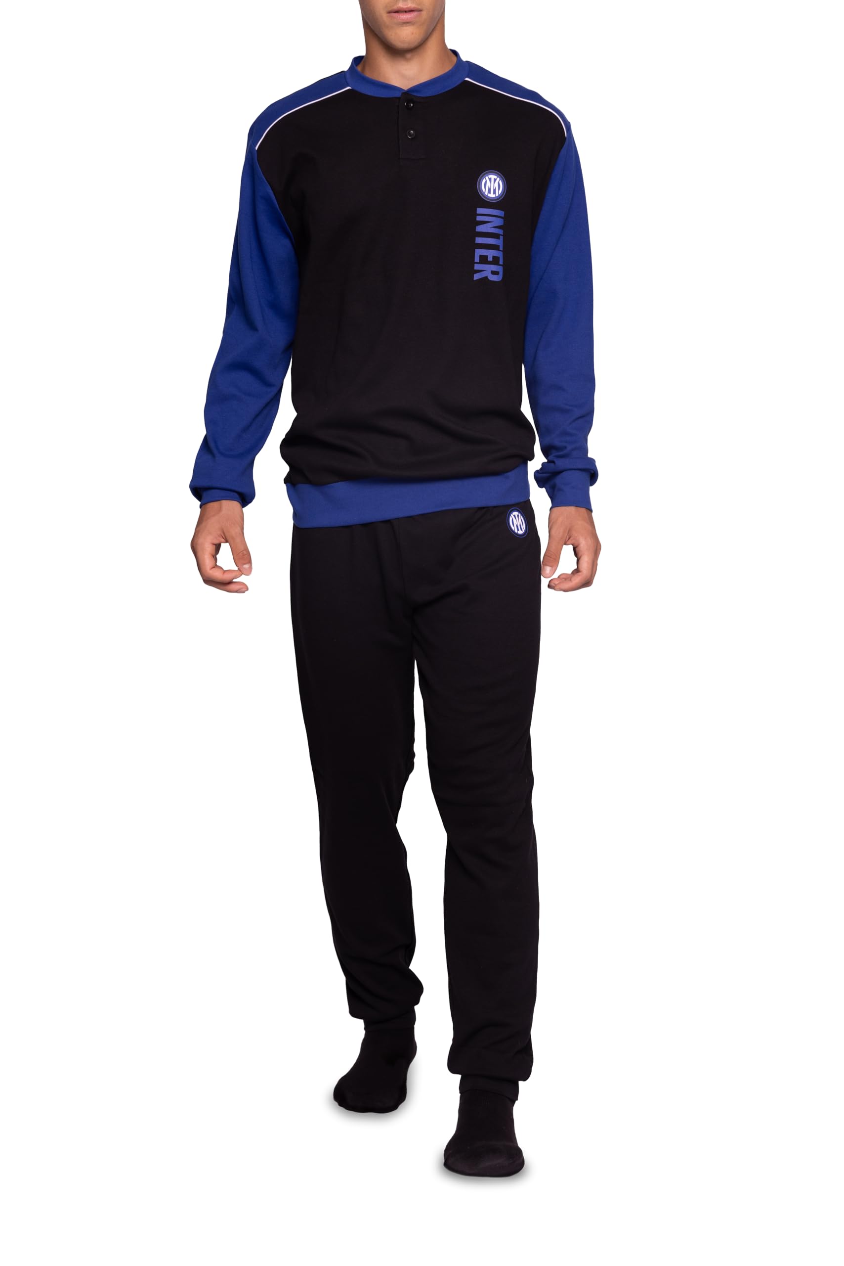 hermet Pigiama Interlock Serafino Inter, 100% Cotone, per Adulto, Unisex, Taglie dalla S alla 2XL, Prodotto Ufficiale