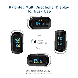 mibest OLED Finger Pulse Oximeter, O2 Meter, Dual Color White/Black