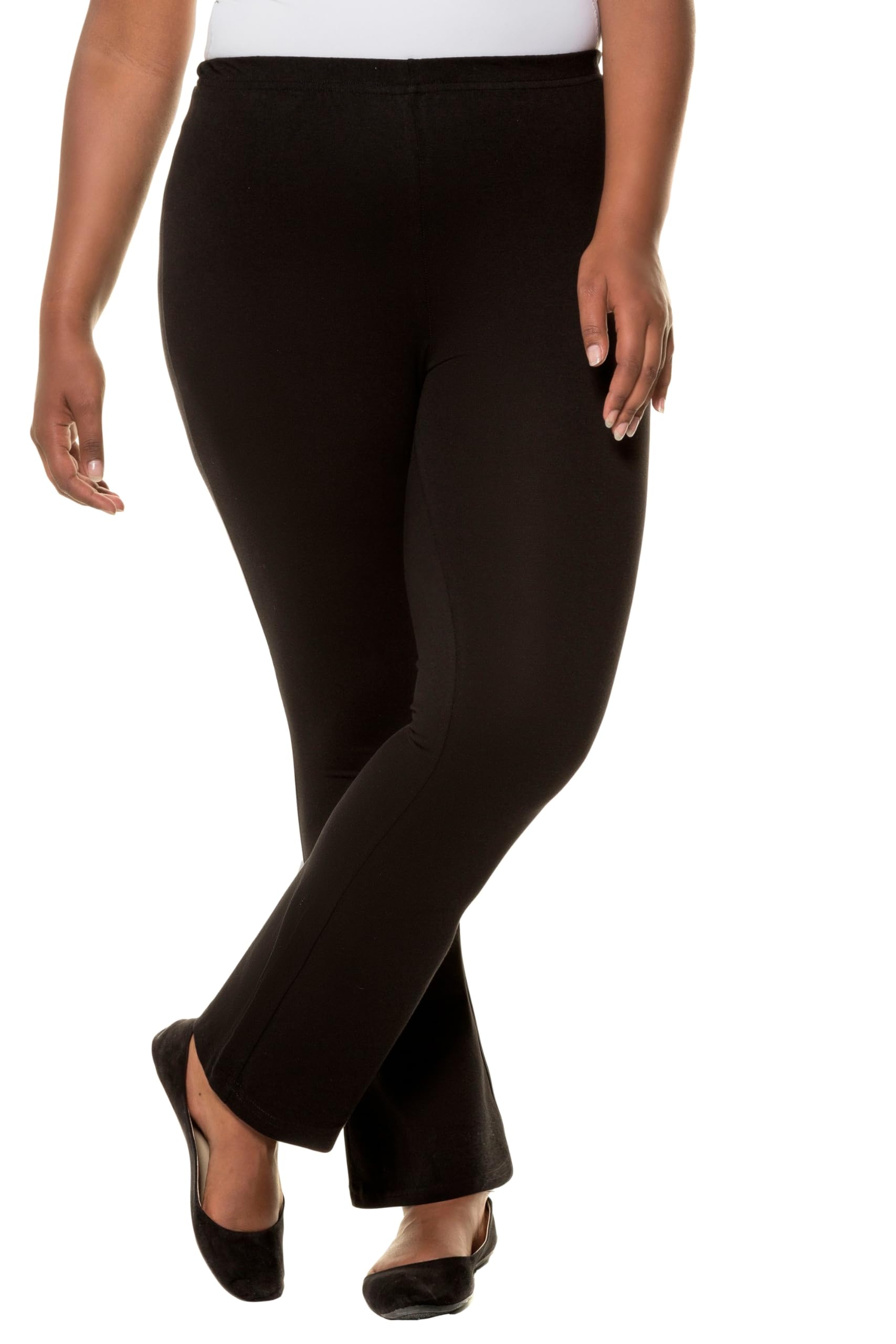Ulla Popken Women's Yoga Pants Trousers, Black, 56W x 32L