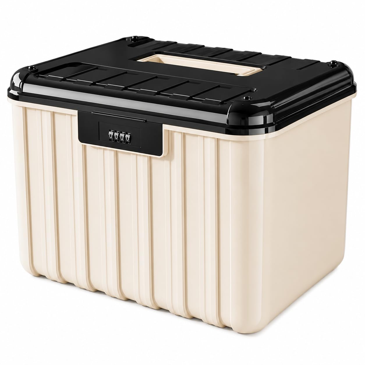 Lockable Storage Box with 4-Digit Combination Lock, 15.4L Storage Organiser