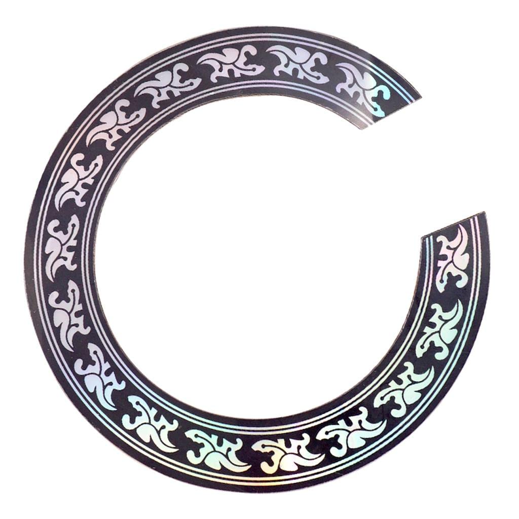 Tachiuwa 40 41inch Acoustic Guitar Sound Hole Sticker with Chrome Design