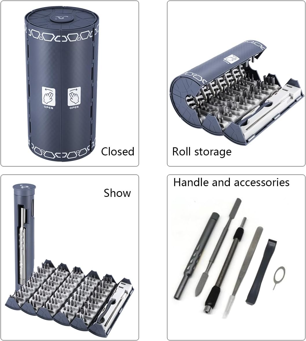 128 in 1 Precision Screwdriver Set,with Magnetic Kit for Computer, PC, for Mac-Book, for Laptop, forTablet,for iPhone, for Xbox, for Game Console for Dad Gifts