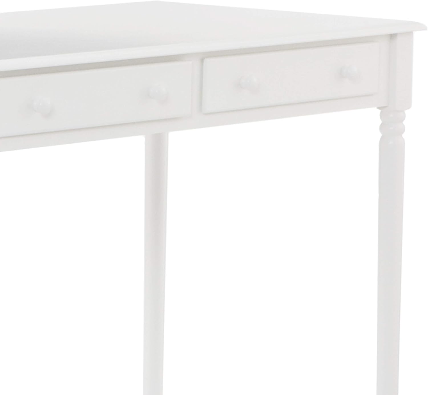 SEI Furniture Janice 2-Drawer Slim Profile Writing Desk, Crisp White