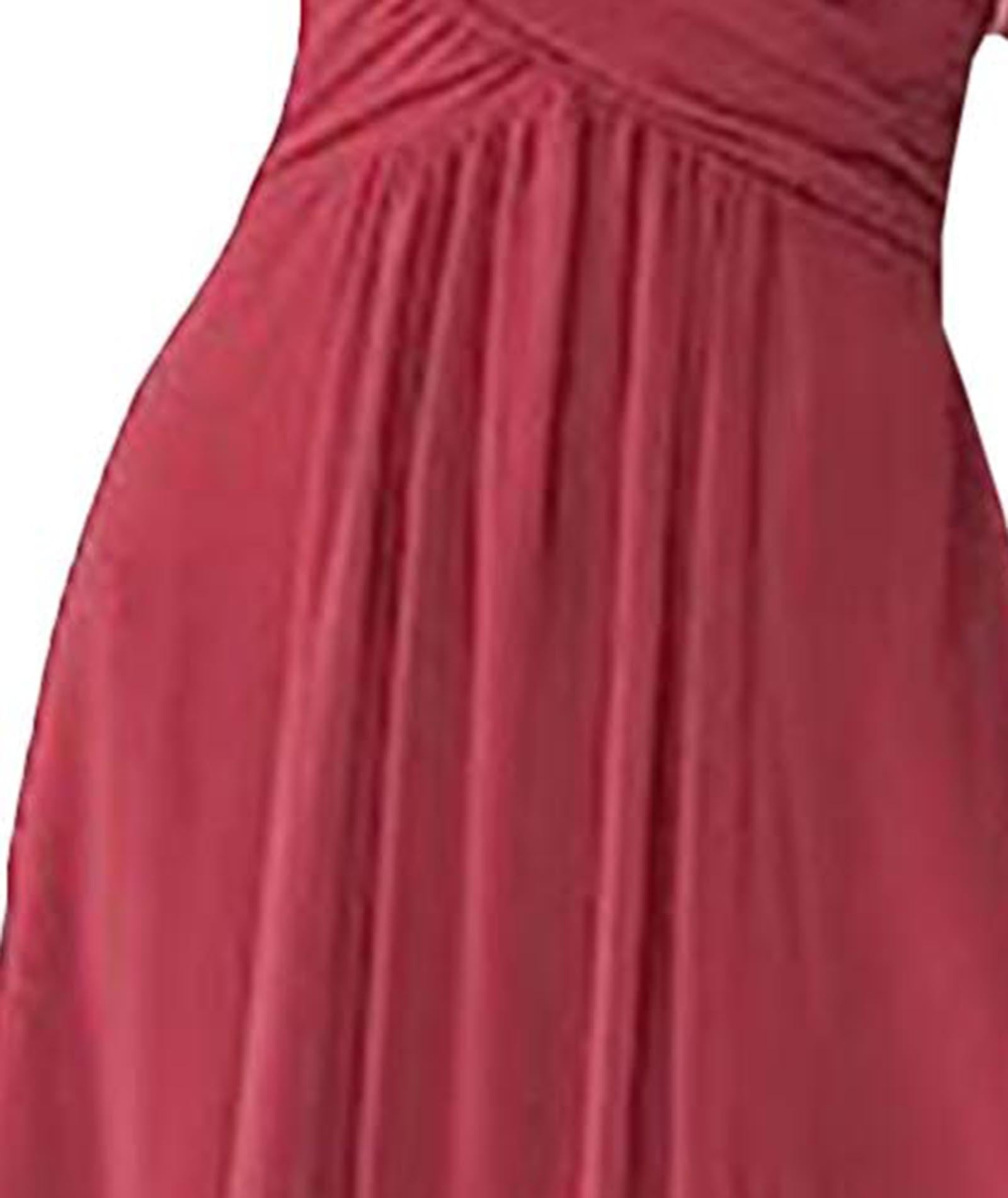 xxxiticat Vestido largo de gasa para mujer, cuello en V, tirantes delgados, vestido de baile de graduación, vestido de noche con abertura