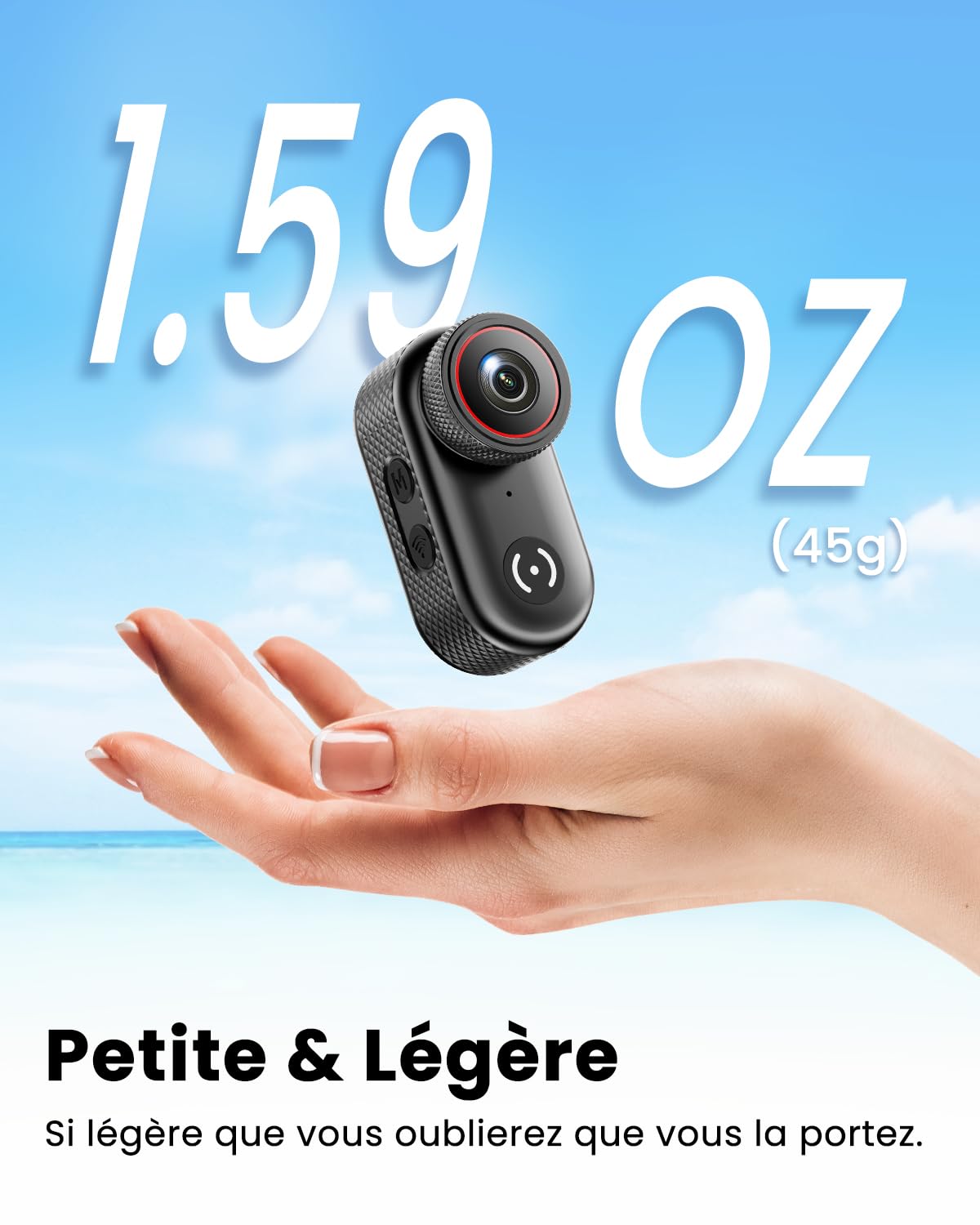 Mini Caméra Sport 4K avec Écran 1.47", Caméra Corporelle Magnétique Portable, POV WiFi, Batterie 150 Min, Idéal Vlog, Vélo, Moto et Piéton (Carte 64Go Incluse)