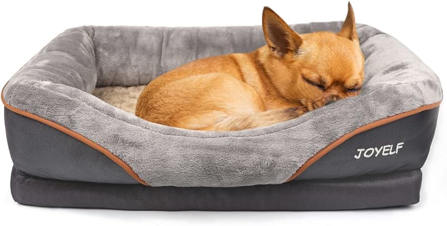 Review JOYELF Memory Foam Dog Bed Small Orthopedic Dog Bed & Sofa with Removable Washable Cover and Squeaker Toy as Gift