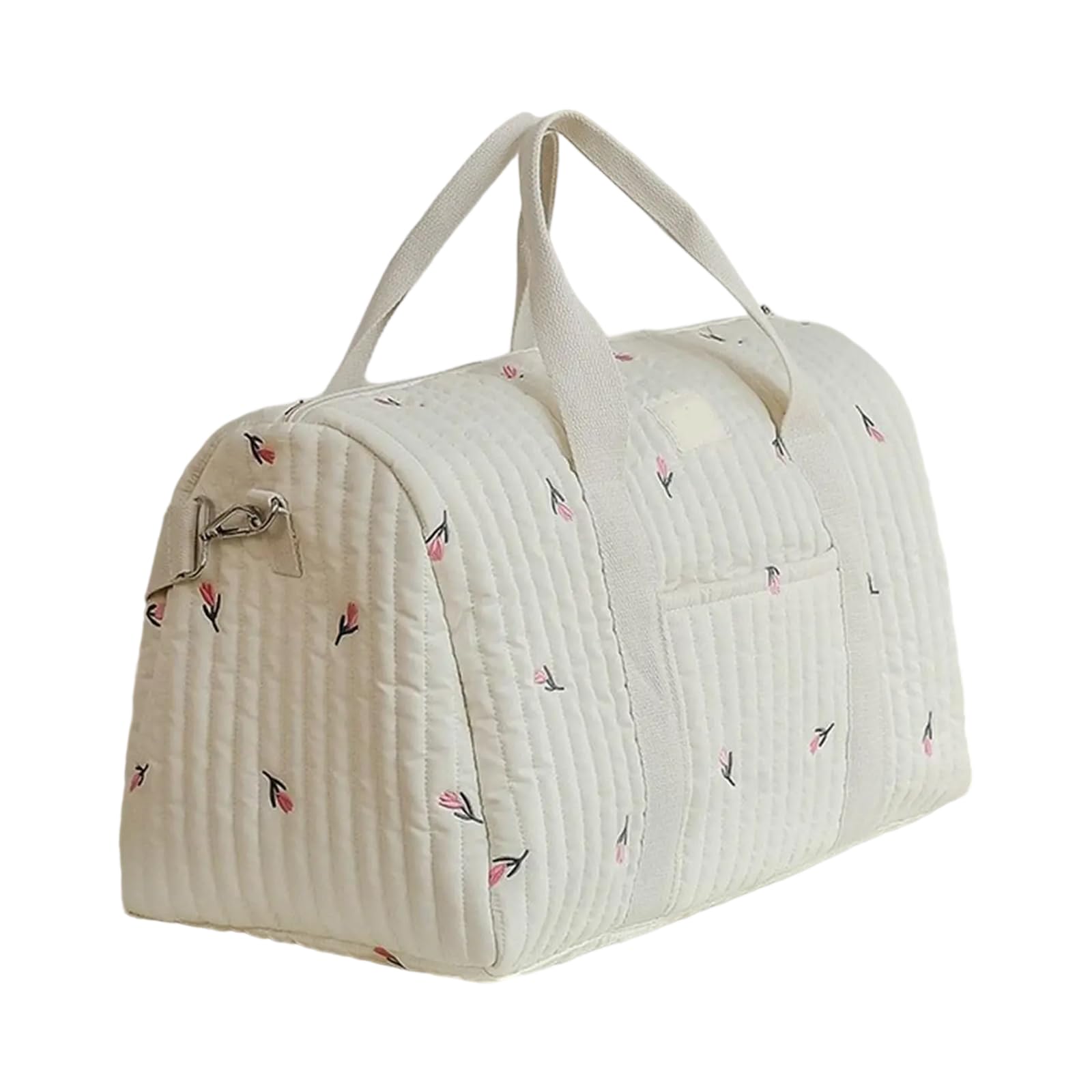 Amplia bolsa de pañales para mamá, bolsa de tela suave con detalles bordados para viajes y uso diario