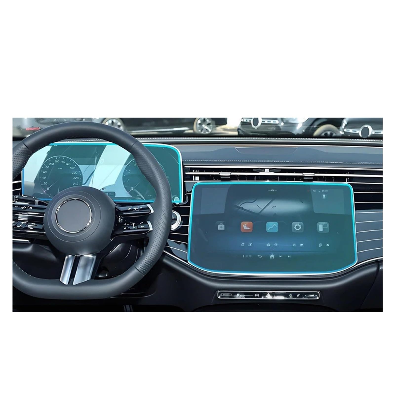 Displayschutz Schutzfolie Für Benz Für E-Klasse W214 Auto Gehärtetes Glas Film Schutz Center Konsole GPS Navigation Display-schutzfolie Display Displayschutzfolie(1 Set)