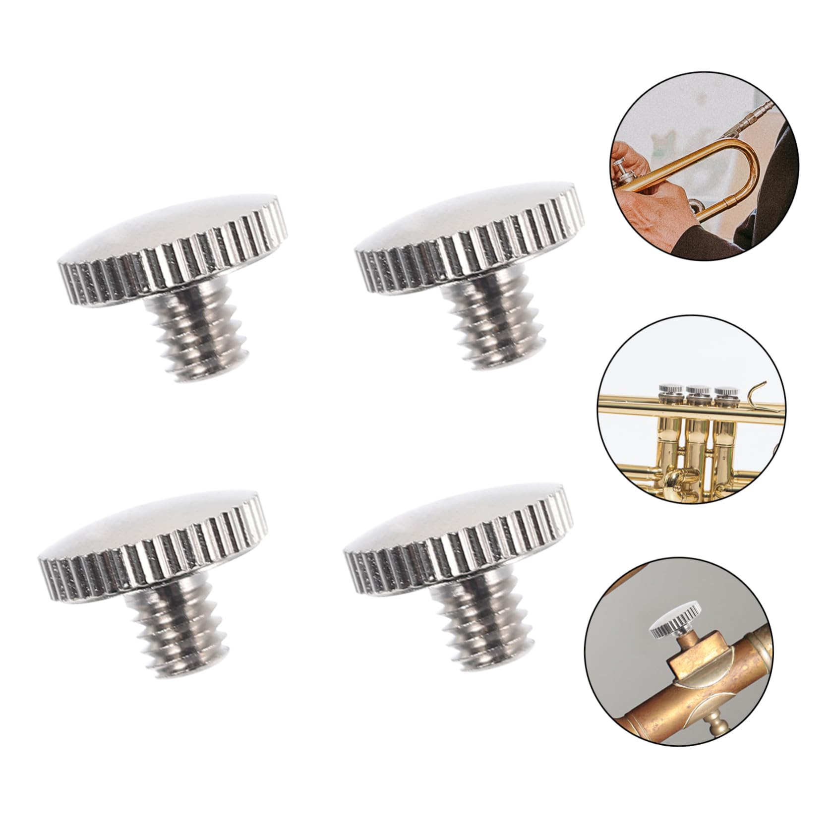 FAVOMOTO 2sets Slide Finger Ring Screw Trumpet Screw Replacement for Repair 5pcs*2