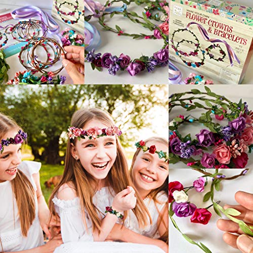 Hapinest Make Your Own Flower Crowns And Bracelets Craft Kit For Girls Gifts Ages 6 7 8 9 10 Years Old And Up #TOP6