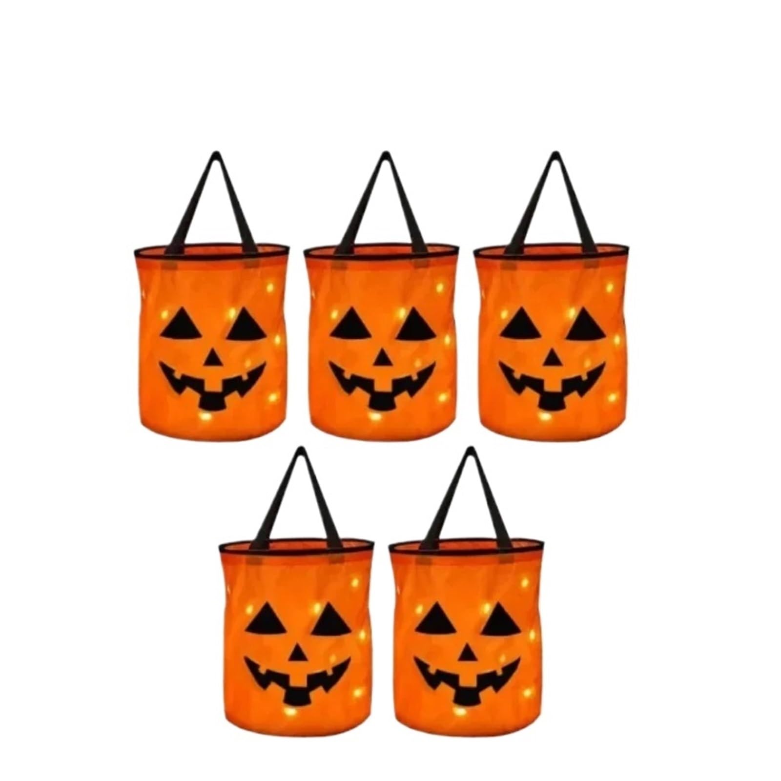 Light Halloween Trick Or Treat Bucket Pumpkin Candy Bags