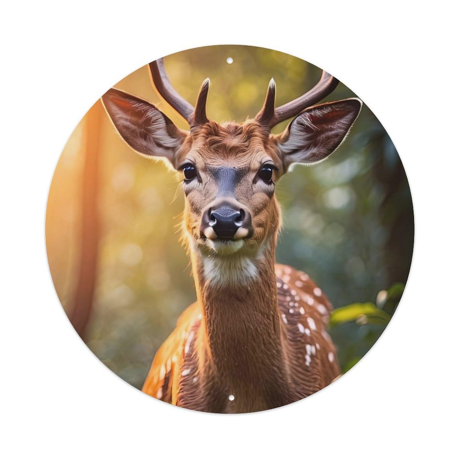 Animal Artwork Deer in The Forest Metal Tin Sign