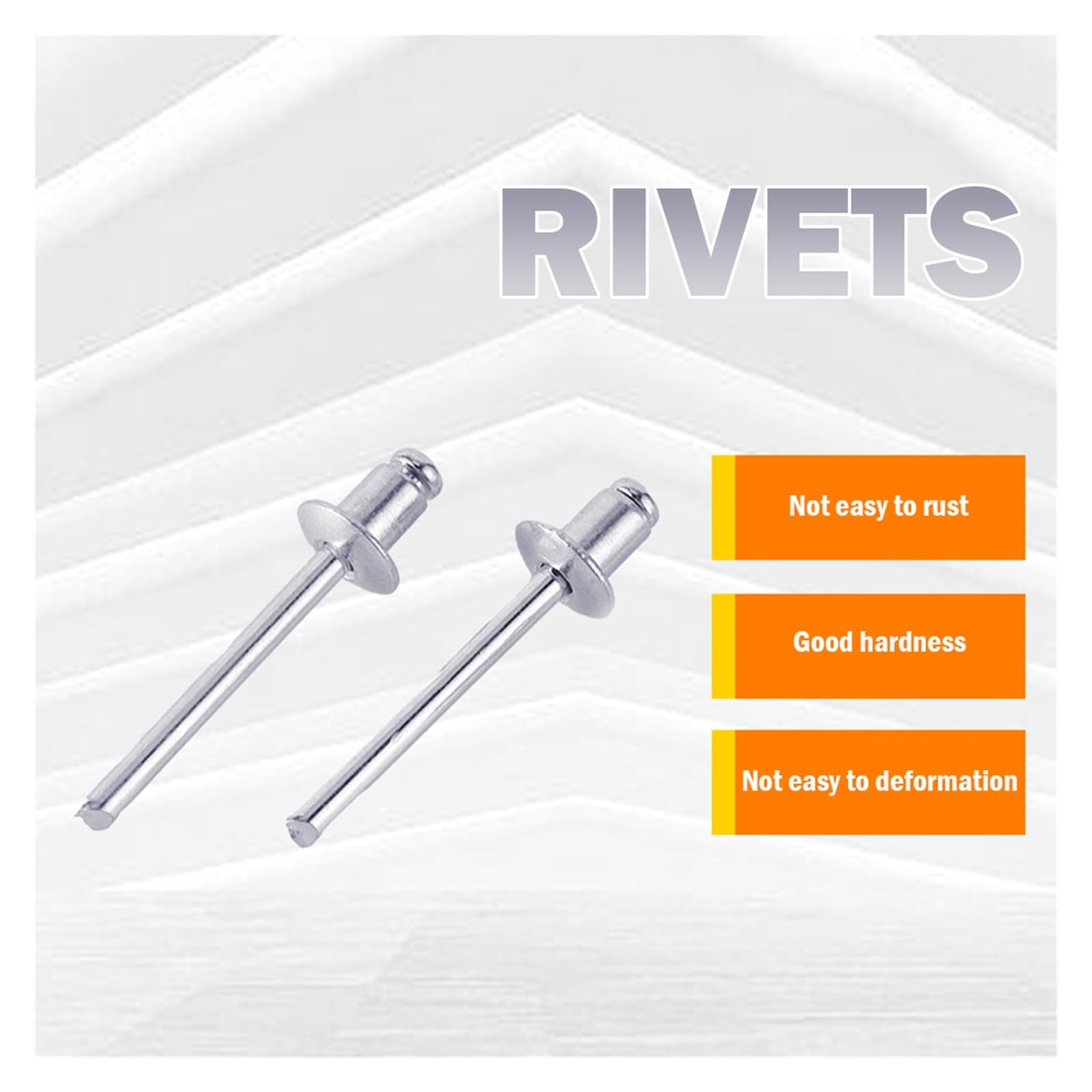 Alu Blindniete Großer Kopf,Große Flanschnieten, 50 Stück Blindnieten mit flachem, rundem Kopf, 2,4 mm/3,2 mm/4 mm/4,8 mm, hohle Blindnieten, leicht(2.4mm)