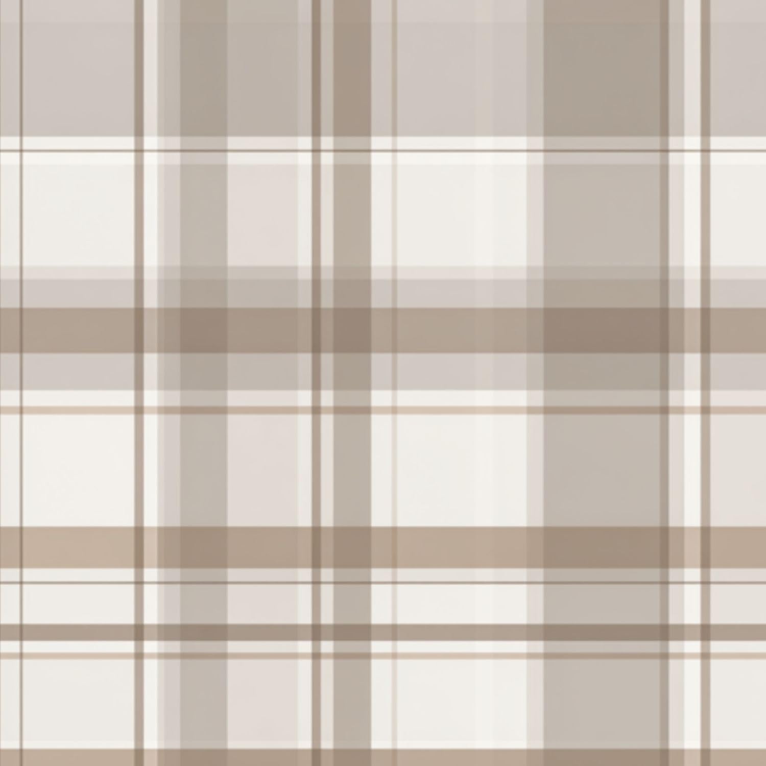 Deruinvaio Beige/White Self Adhesive Feature Removable Neutral Plaid Soft Lines Subtle Peel And Stick Vinyl Wallpaper Roll, Sticky Lining Paper For Bedroom, Living Room, Kitchen Walls