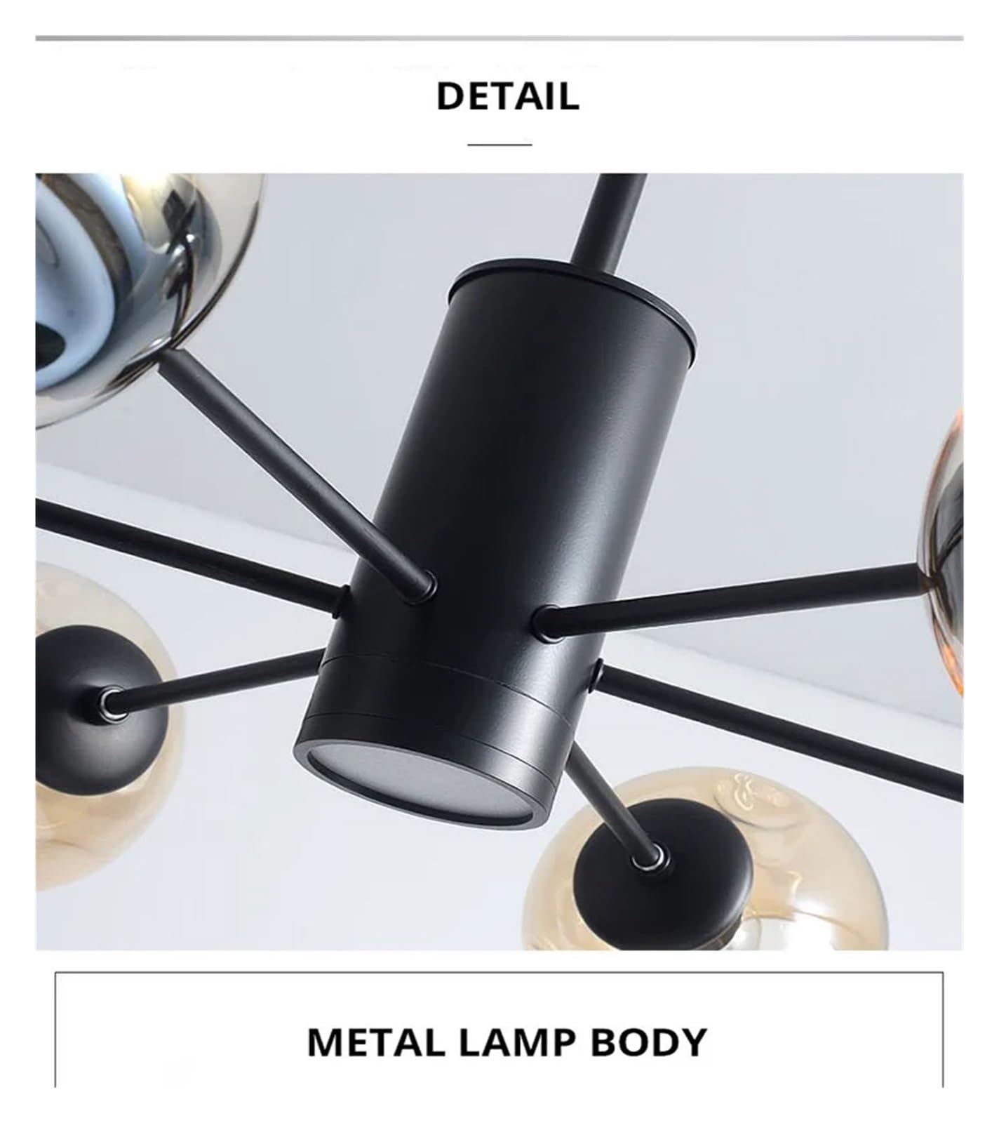 Lampadario - Design Moderno con Sfera in Ferro per Soggiorno e Camera da Letto, Elegante complemento d'arredo per Interni.