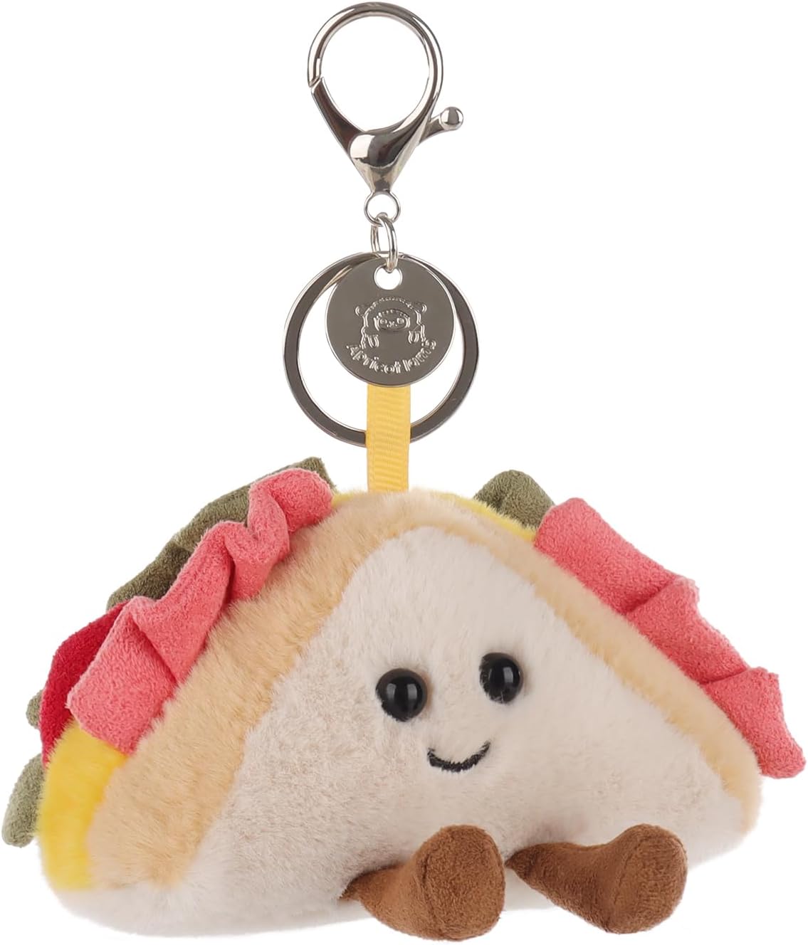 Apricot Lamb Purse Charm Food Delicious Sandwich Cute Keychain, Soft Stuffed Plush Keychain Toys Bag Charm for Kids’ Backpack, Purse - Image 4