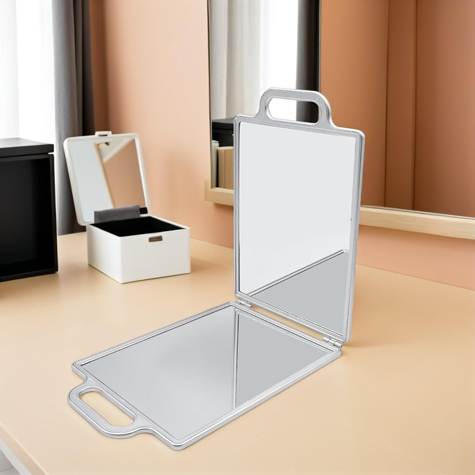 lustro fryzjerskie Lustro retro lusterko kosmetyczne Silver