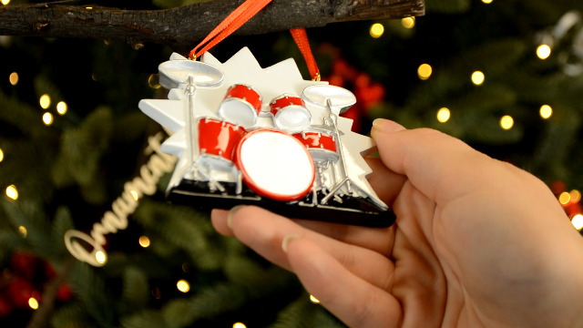 Ornements De Noël Personnalisés En Forme De Tambour - Ornements De Batterie Pour Arbre De Noël, Décoration De Batterie, Ornements D'instruments De