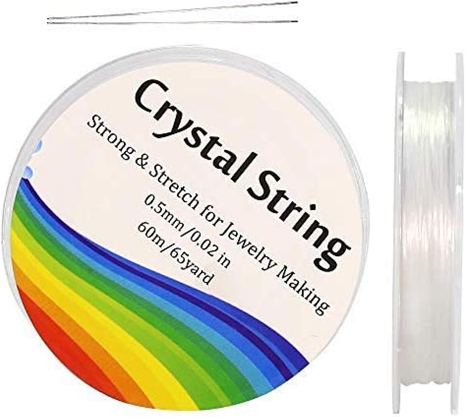 Outkitkit 2 Rolls 0.5mm Stretchy Bracelet String Crystal Elastic String Elastic Cord for Jewelry Making,Beading and Bracelet(120m/130 Yard)