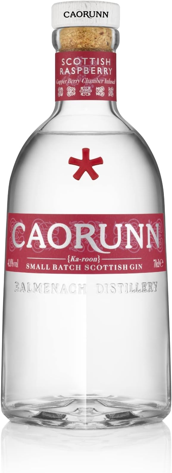 Caorunn Raspberry Scottish Gin, 50cl, 41.8% ABV, Handcrafted Small Batch Dry Gin with Natural Raspberry Infusion, Distilled & Bottled at Balmenach Distillery