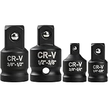 4PCS Impact Socket Adapter and Reducer Set, 1/4", 3/8", 1/2" Socket Adapter Set, Conversion Kit for Impact Wrench, Drill, Breaker Bar & Impact Driver, Mechanic Tool Set for Automotive Repair