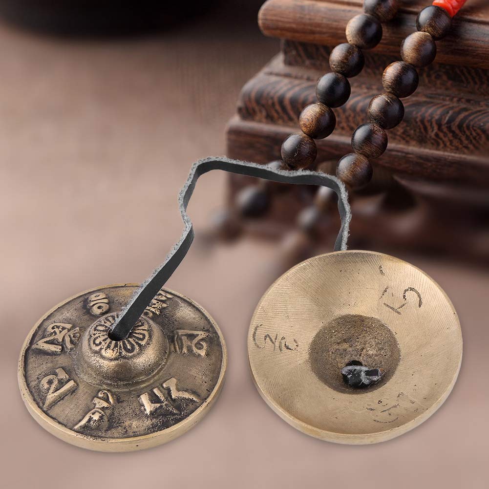 Cymbale Tingsha, cymbale ¨¤ doigt en laiton, cloches tingsha en laiton pour la m¨¦ditation, instrument de musique religieux bouddhiste
