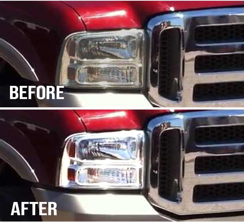 PIT66 Headlight Lens Cover, Compatible with 2005-2007 Ford F250 F350 F450 F550 Super Duty Clear