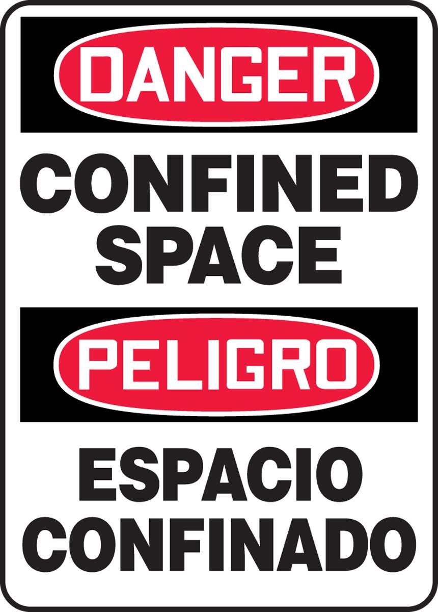 Panneau danger confined space plaque de signalisation rigide SBMCSP002XT - 2
