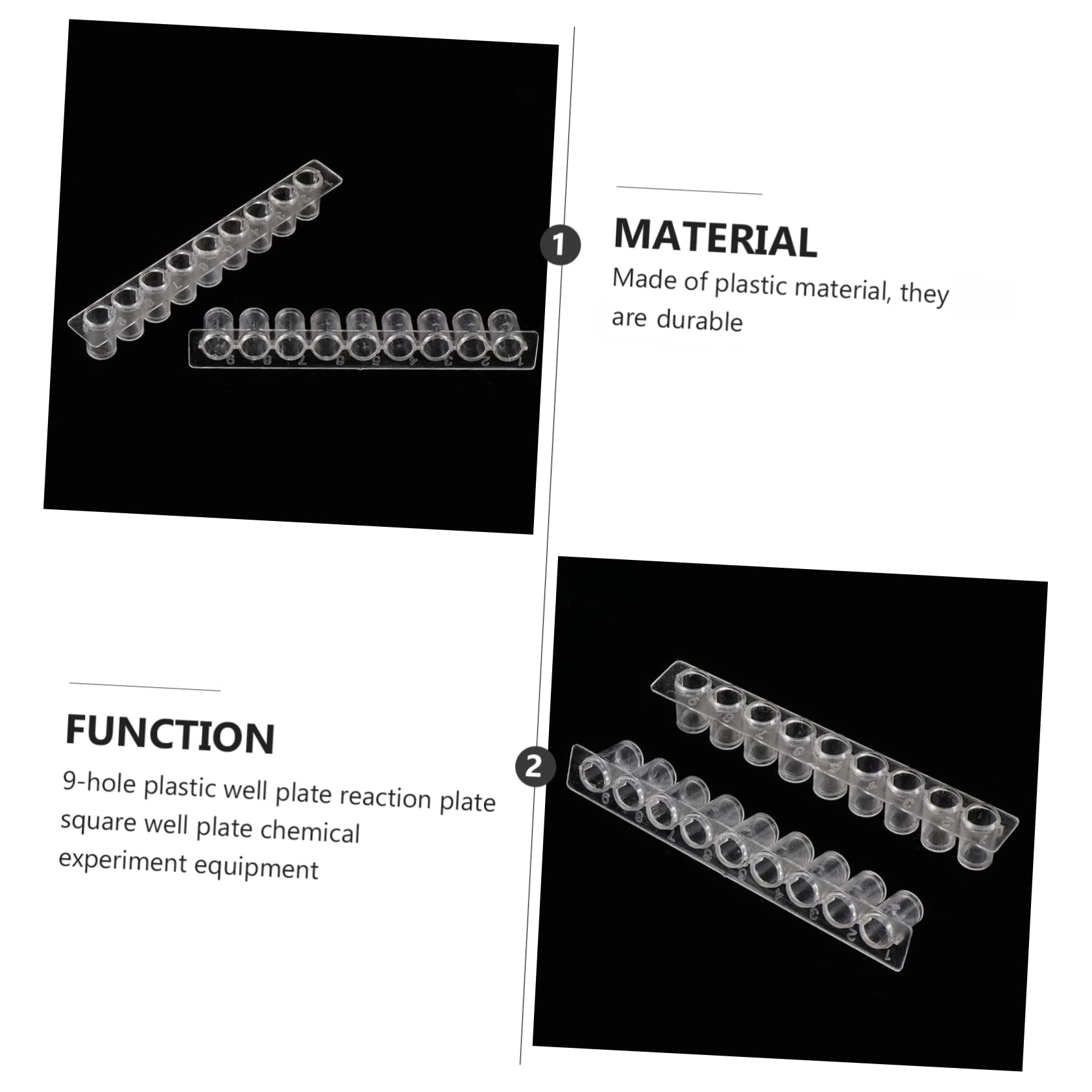 TOYANDONA 20pcs Reaction Boards 9- Hole Reaction Plates Reaction Board Plastic Labs Reaction Plates