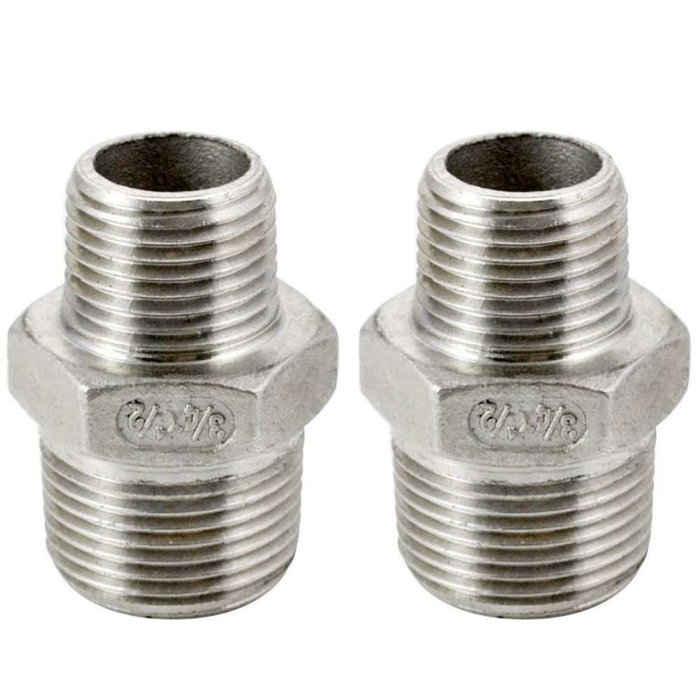 Quirkmyn 4PCS Hex Brass Nipple 1/2"NPT Male X 1/2" NPT Male