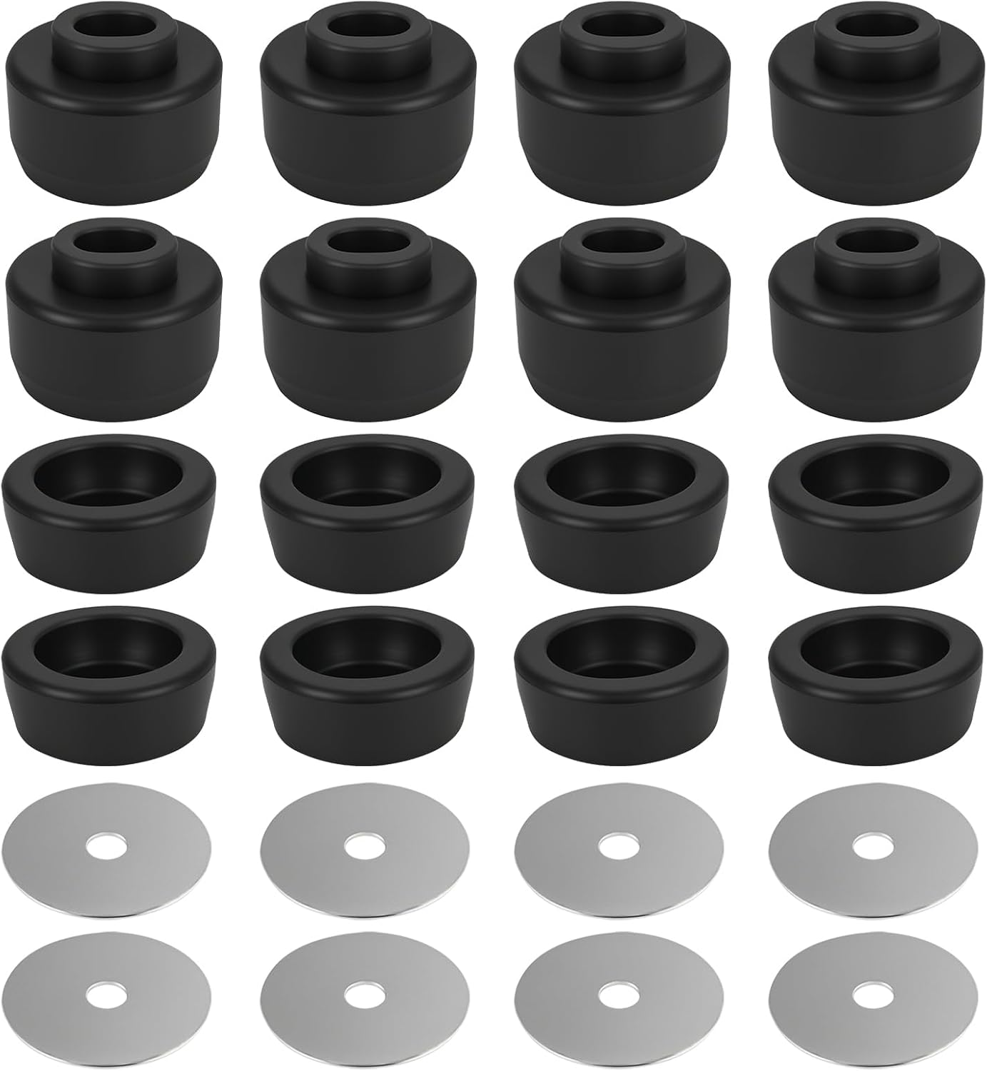 Body and Cab Mount Bushing Kit Compatible with Chevy Silverado Sierra 1500 2500 2WD 4WD 1999-2014 Replace 7-141 Polyurethane Body Cab Mounts Black
