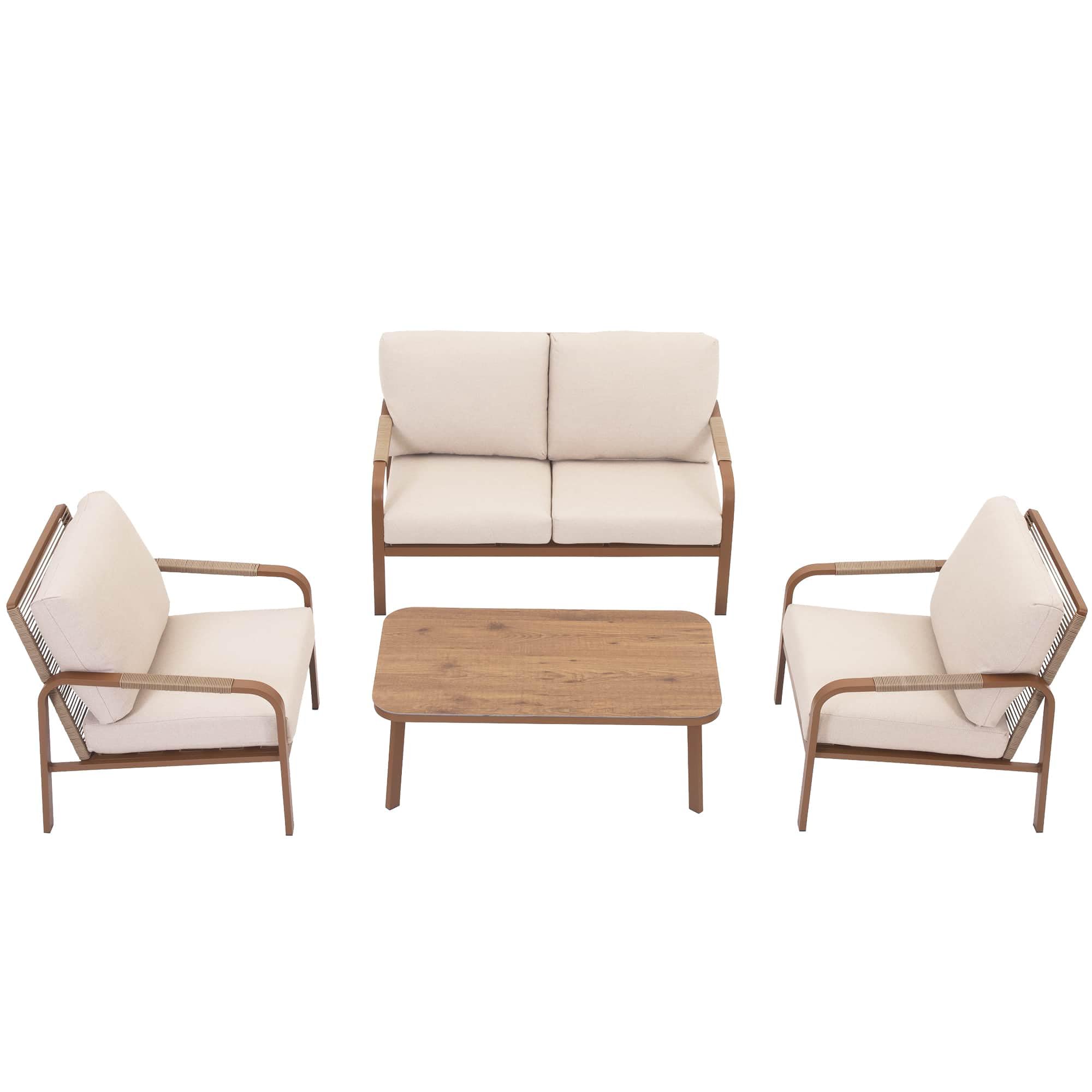 YURDAFY 4-Piece Aluminum Loveseat Set