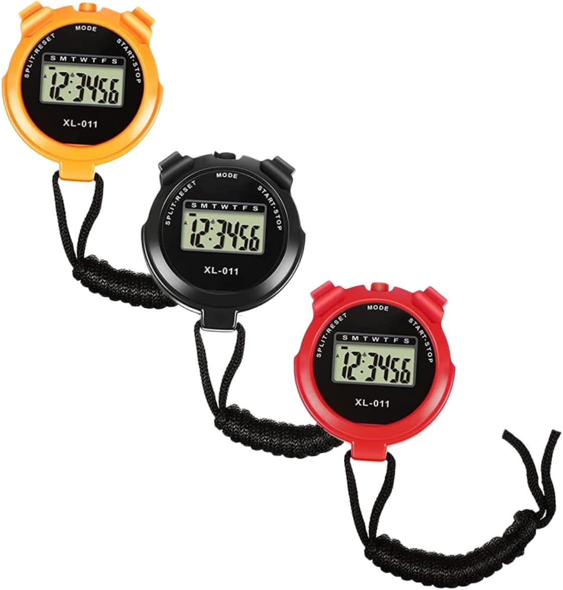 3 szt. Elektroniczny stoper sportowy dla dzieci zegar zewnętrzny zegar elektryczny ręczny stoper stopery dla sportu (Color : 3pcs)