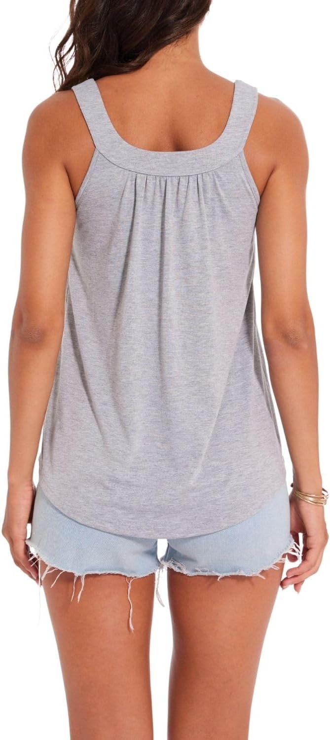 ANYFITTING Women's Built in Bra Tank Top 2025 Summer Trendy Tops Flowy Loose Fit Casual Halter Cami Camisole Outfits S-3XL - Image 4