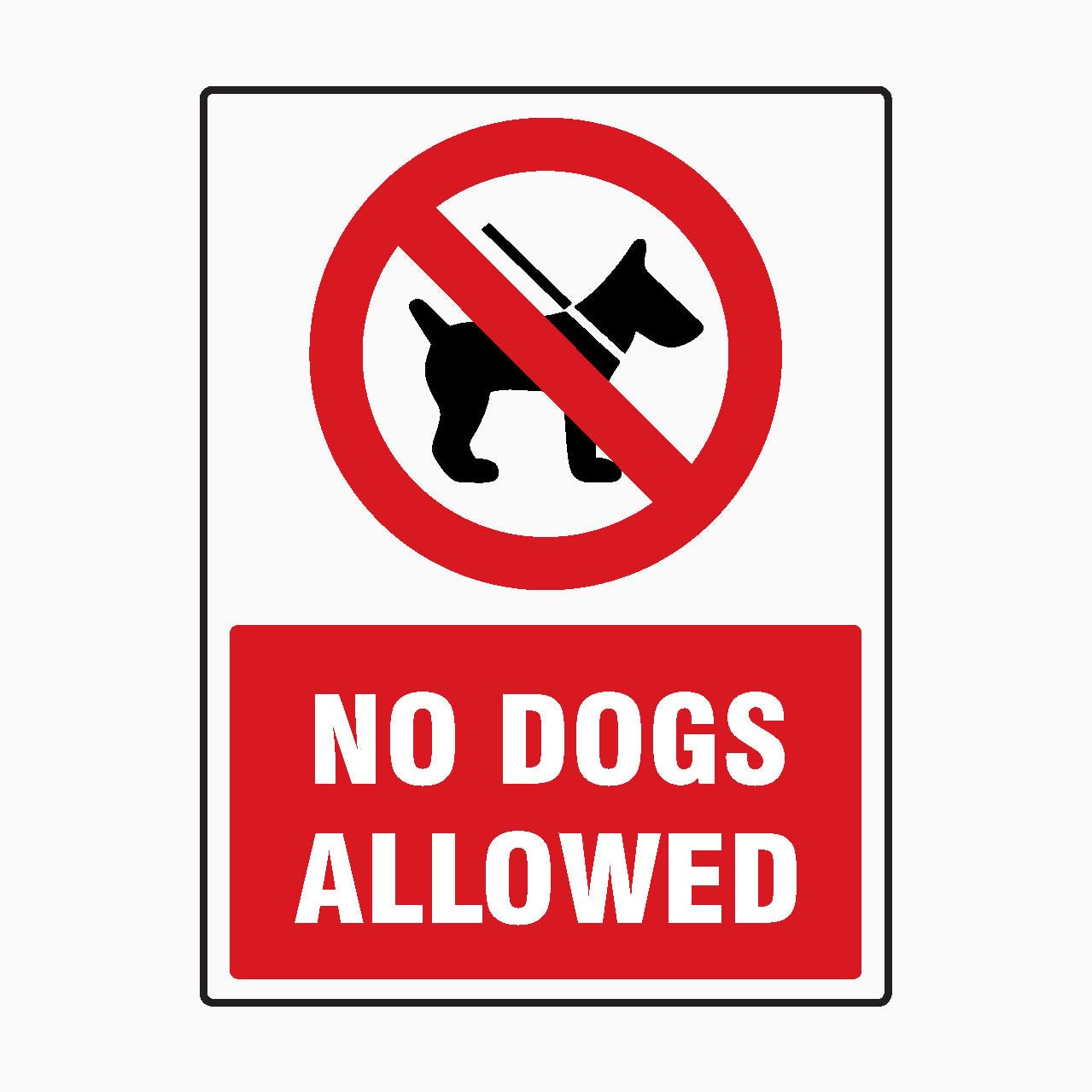 NO DOGS ALLOWED Sign Public Area Safety Metal Tin Sign 8 x 12 inch for Industrial & Commercial Series