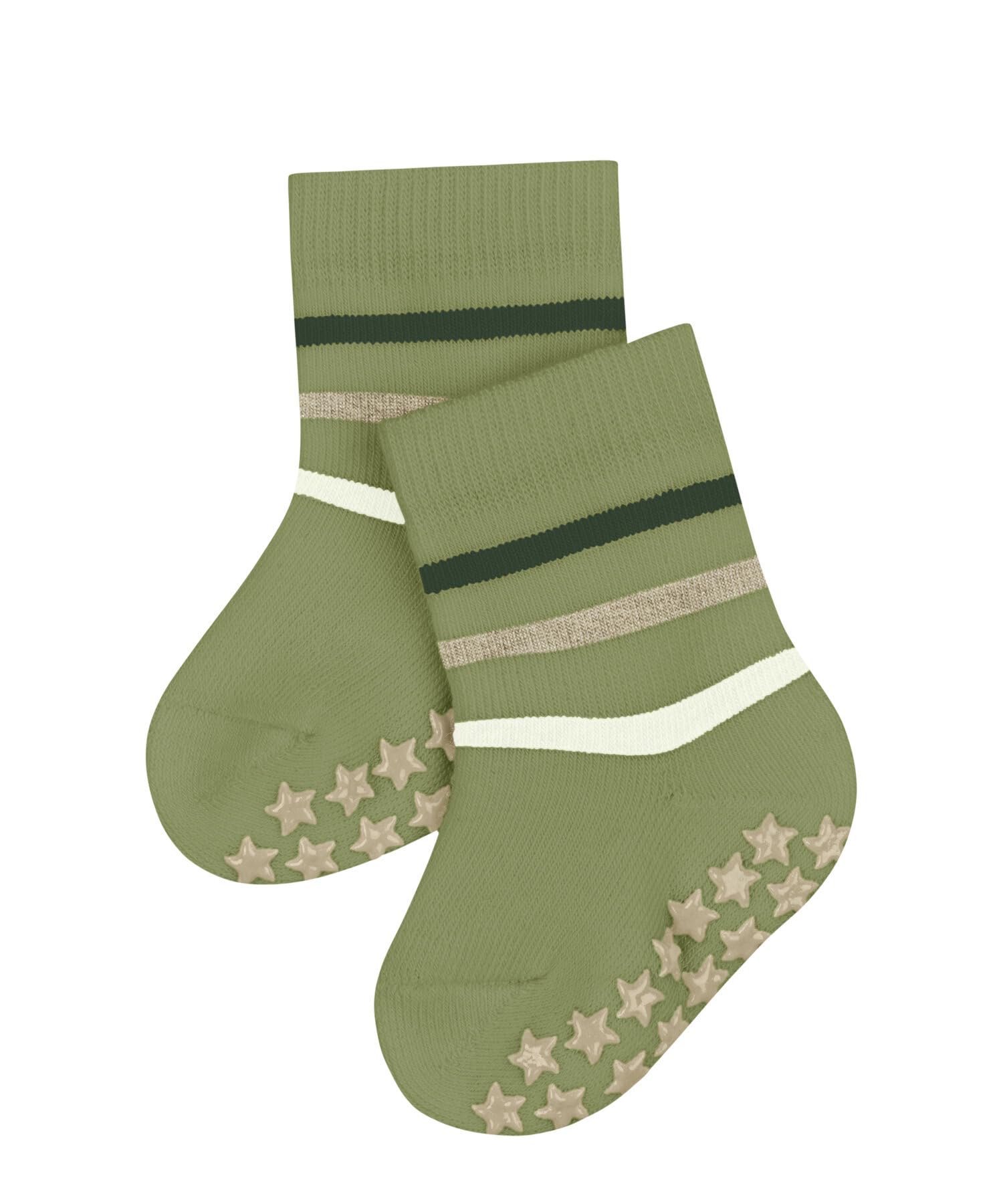 FALKE Unisex Baby Multi Stripe B Hp Cotton Grips On Sole Grip socks 1 Pair, Green Ferngreen 7084, 6-12 months