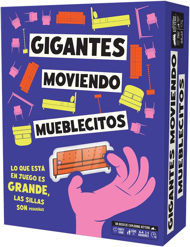 Exploding Kittens Giants Moving Furniture, Board Game, From 7 Years, From 3 Players, 10 Minutes Per Game, Spanish