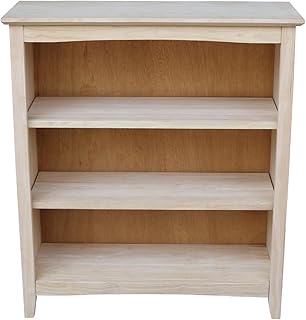 Shaker Solid Wood Bookcase, 36" High, Unfinished