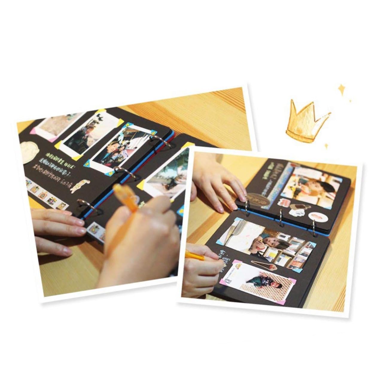 SOLUSTRE Commemorative Book Photo Book Crafting Bus Photo Album Photograph Album Kindergarten Scrapbook Aesthetic Greet Greeting Pictures Scrapbook Cute Dad Family Orange