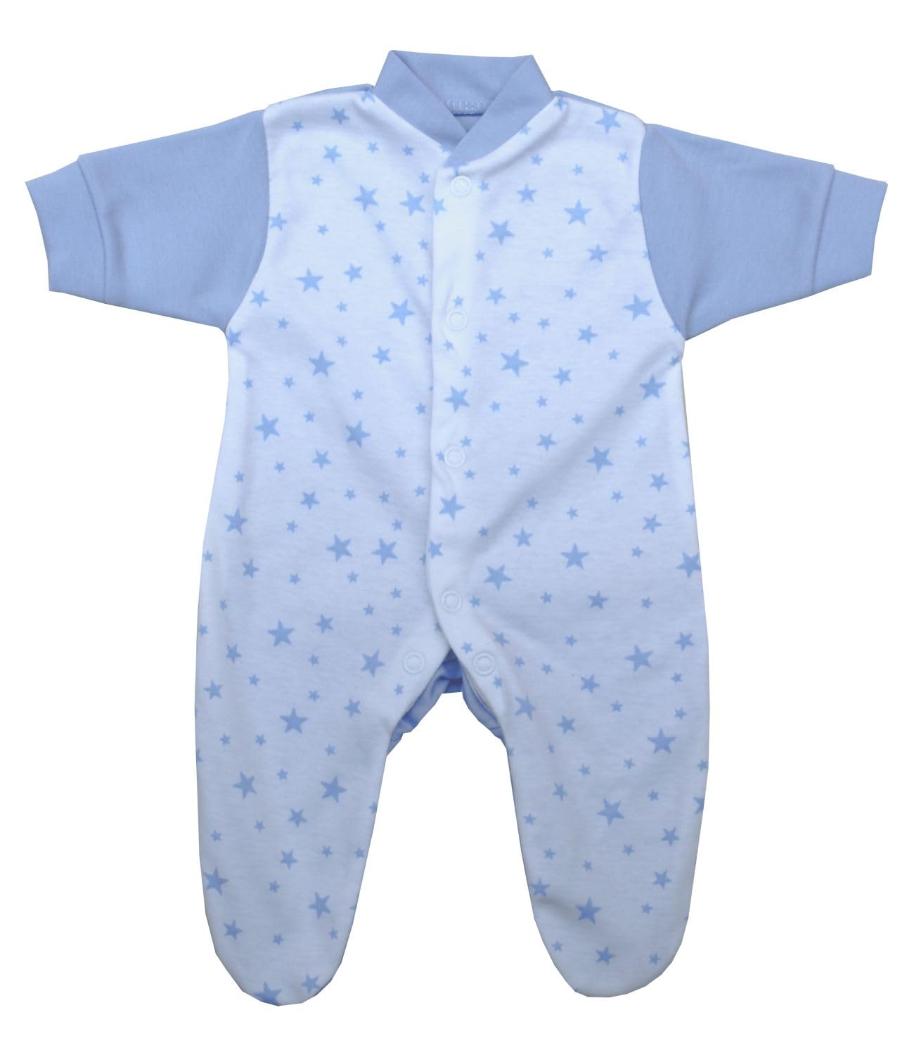 BabyPrem Premature Baby Boys Blue Star Design sleepsuit various sizes from 0lbs to 7.5lbs (3.5-5.5lbs, Blue Star)