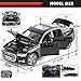 CKMODEL Haochi 1:32 Officially Licensed Audi A6L Alloy Model Toy Car with Opening Doors, Sound & Light Effects, Pull-Back Action, Shock Absorption & Steering (Black)