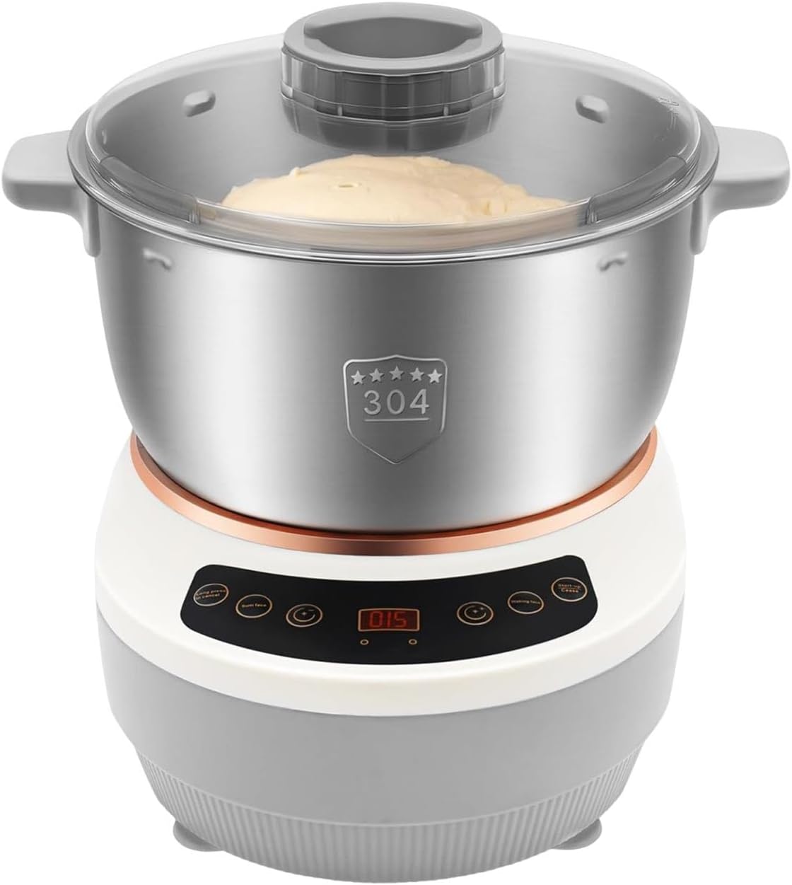 Automatic Dough Kneader, Kneading Mixer Household Dough Maker with 5L/7L Stainless Steel Bowl, Electric Dough Mixer for Pizza, Bread, Noodles, Dumplings(5L)