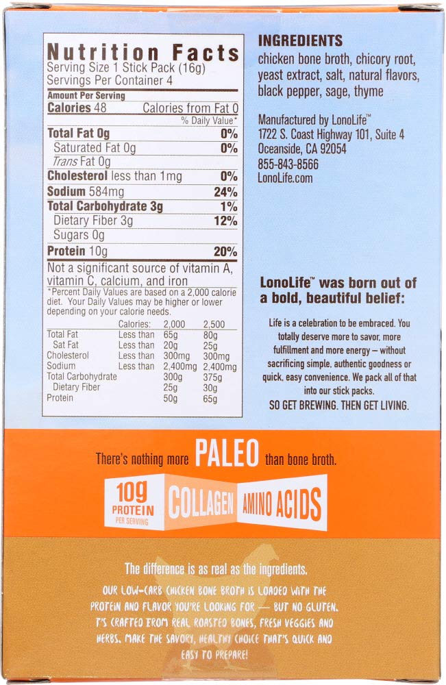 Lonolife (NOT A CASE) Stick CHKN Bone Broth 4PK