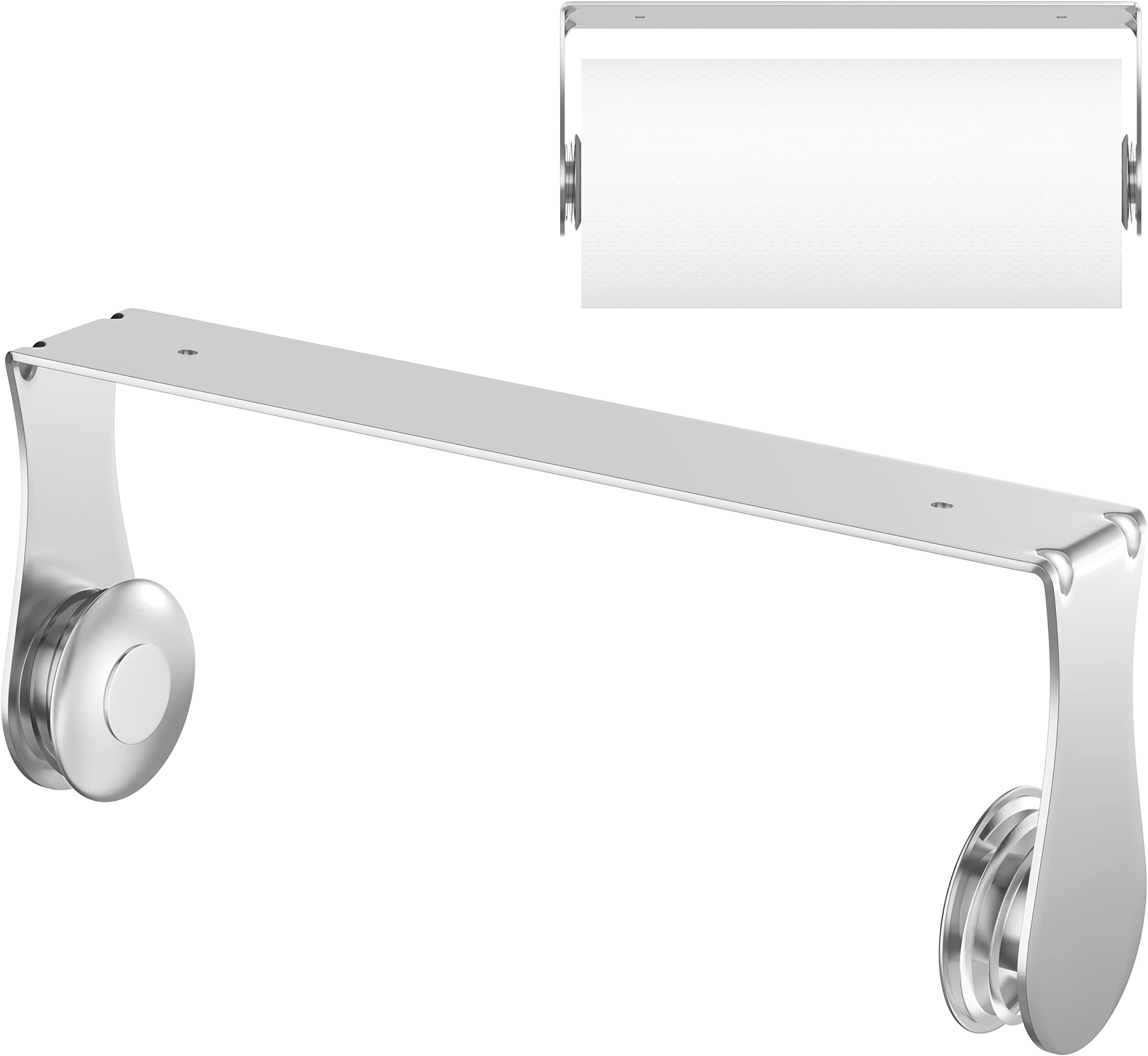 Prodyne Under Paper Towel Holder, Silver and Black Small