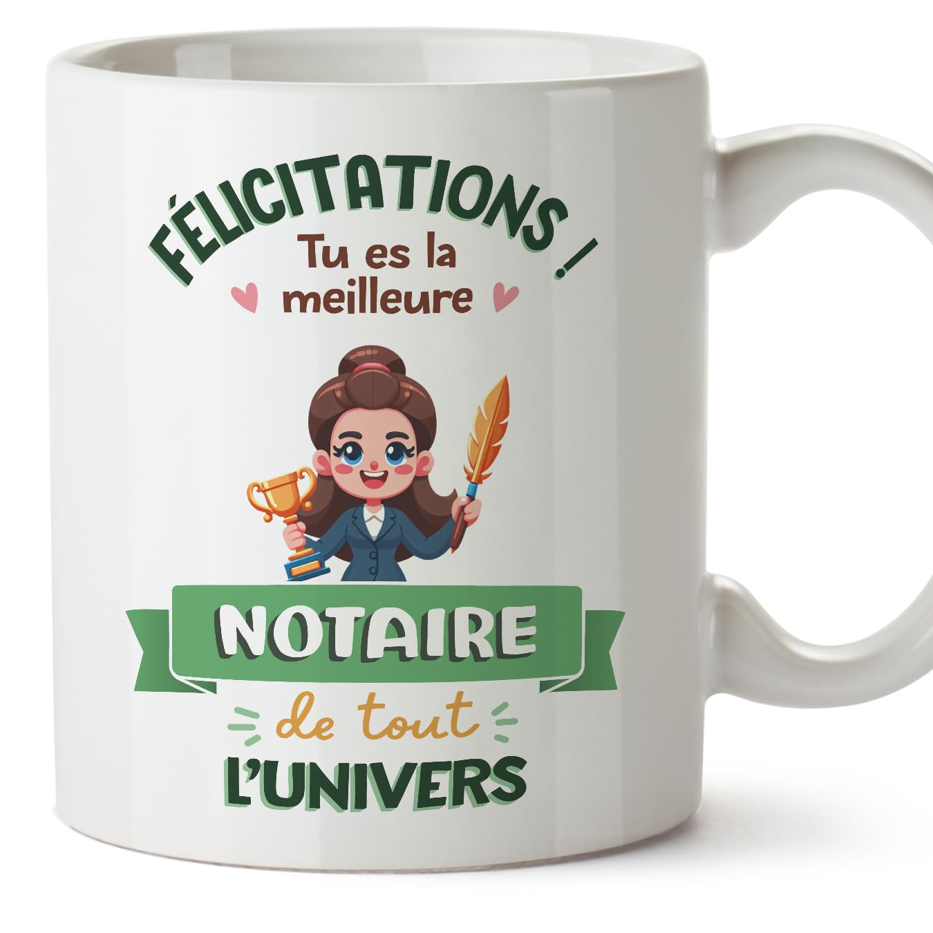 MUGFFINS Notary Woman Mug - in French - Meilleur Univers Trophée - Funny Gift for Colleagues - Ceramic 11oz Mug — image 1