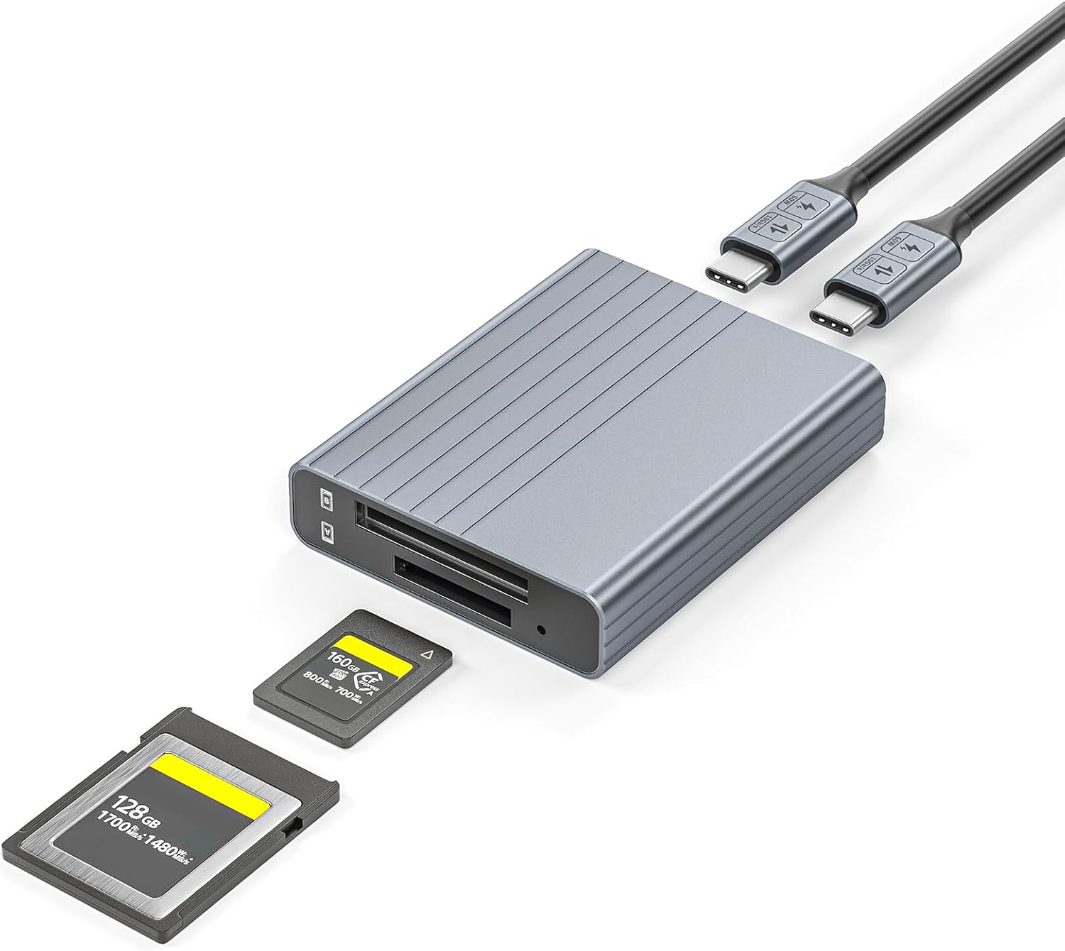 CFexpressType A/B Card Reader USB 3.1 Gen2 10Gbps DualSlot Memory Portable Aluminum External Case USB