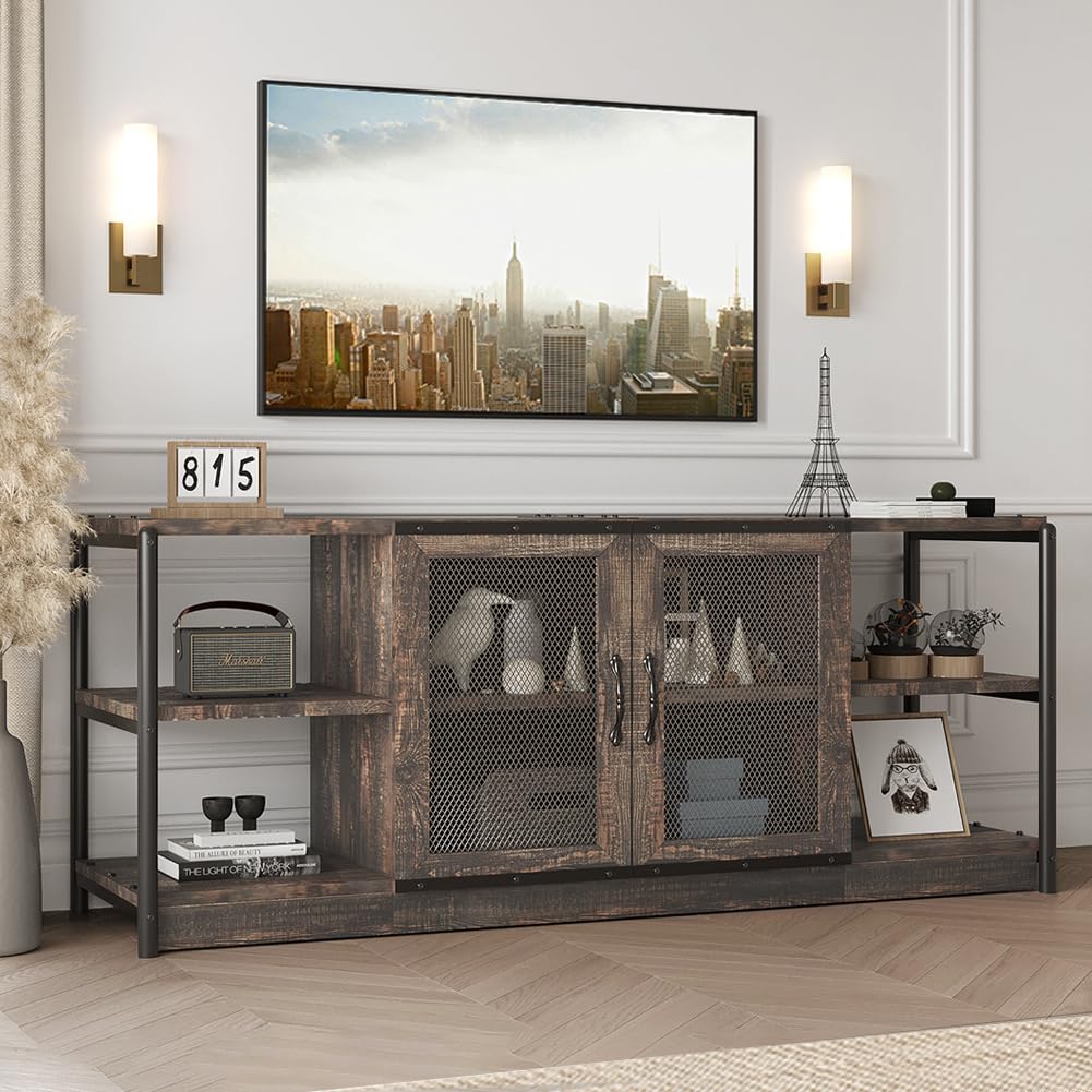 Amazon.com: GAOMON TV Stand for 65+ Inch TV, Industrial Entertainment ... - Luxury Industrial Entertainment Organizing