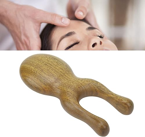 Masajeador portátil de sándalo Gua Sha para cara y cuerpo, alivia la tensión, multifuncional, compacto, ergonómico con material de sándalo para cara