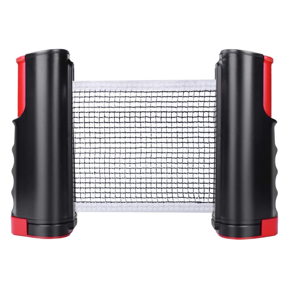 DEVESSPORT Set de Ping Pong con Red Retráctil | 2 Palas + 3 Pelotas + Red Ajustable | Red Ajustable para Mesas de Ping Pong | Juego Portátil para Interior y Exterior