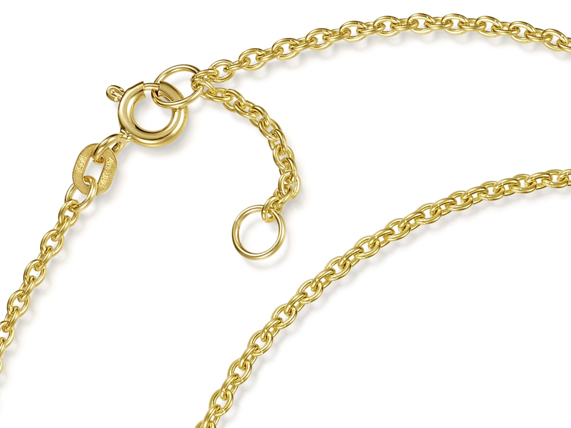 Fußkette Erbse Breite 1,8mm | aus echt 585 Gold | hochglanzpolierte Fußkette | Echtgold mit Federringverschluß